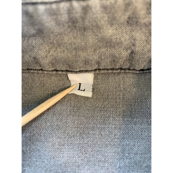 Vtg Guess‎ Jeans Shirt Men's Large Short Sleeve Buttons Gray USA Casual Office - Picture 4 of 14